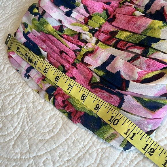 Abercrombie & Fitch Top Sweetheart Neckline Long Sleeves Pink Floral Small Crop - Picture 12 of 17